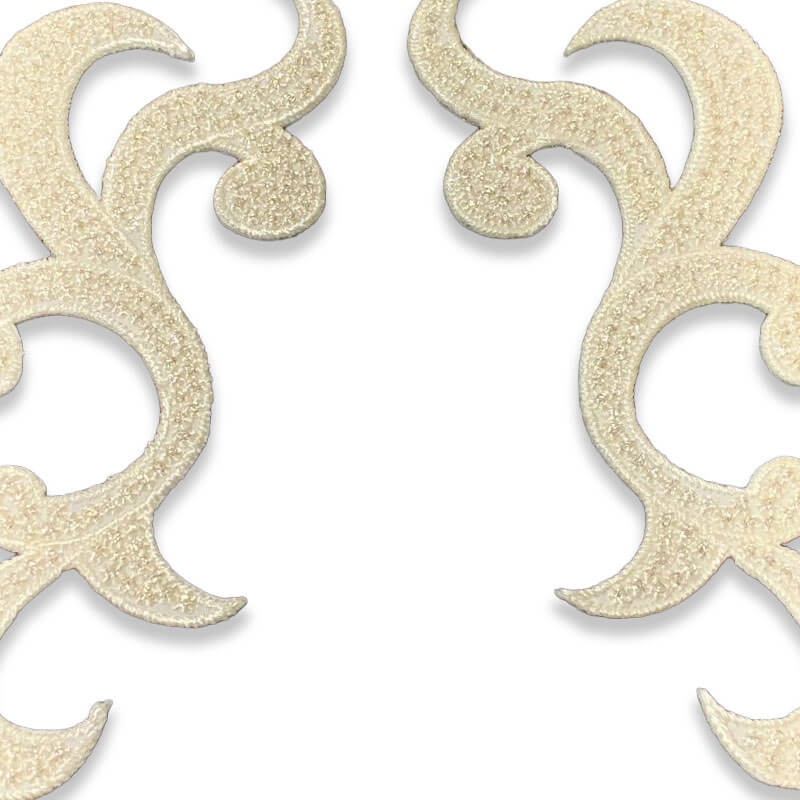 Pareja de apliques decorativos blancos para confección