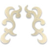 Aplique bordado blanco en pareja de 11 cm con diseño ornamental