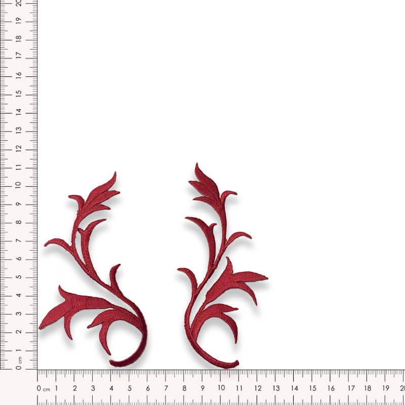 Pareja de apliques decorativos granate para confección