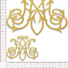 Aplique ornamental dorado para confección festiva