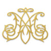 Aplique ornamental dorado para confección festiva