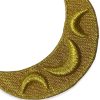 Aplique bordado en forma de luna de 8,5 cm en color oro