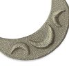 Aplique bordado en forma de luna de 6,5 cm en color oro viejo