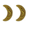 Aplique decorativo luna bordado en oro para confección