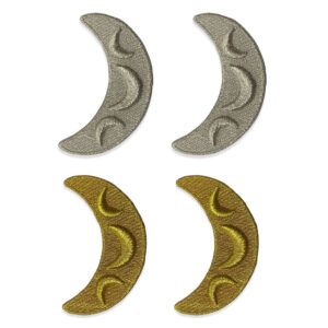 Aplique decorativo luna oro y plata carnaval