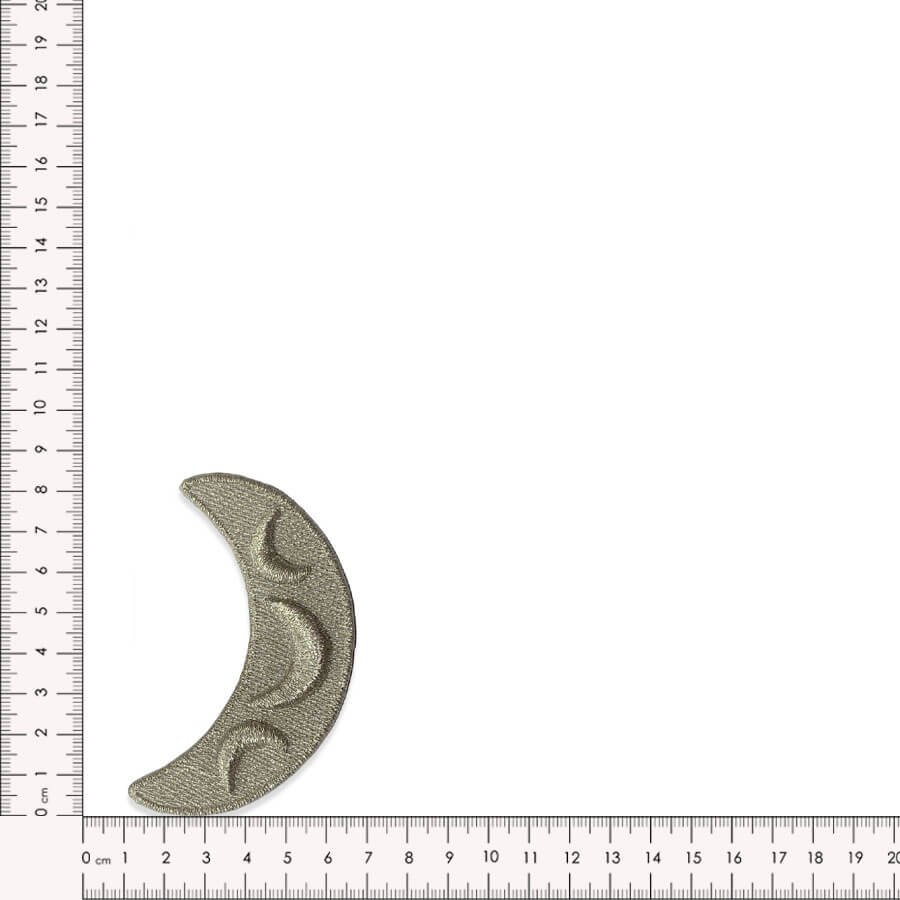 Aplique Bordado Luna 8 cm Pareja - Plata y Oro - Imagen 4
