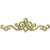 Aplique bordado ornamental de 17 cm en color oro para confección