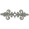 Aplique bordado ornamental de 16 cm en color plata para confección