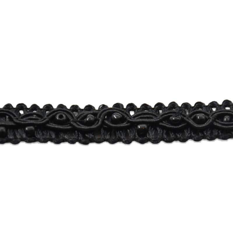 Galón negro decorativo de 1,5 cm para confección