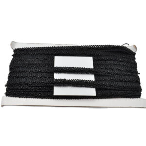 Pasamanería negra ancha para remates textiles