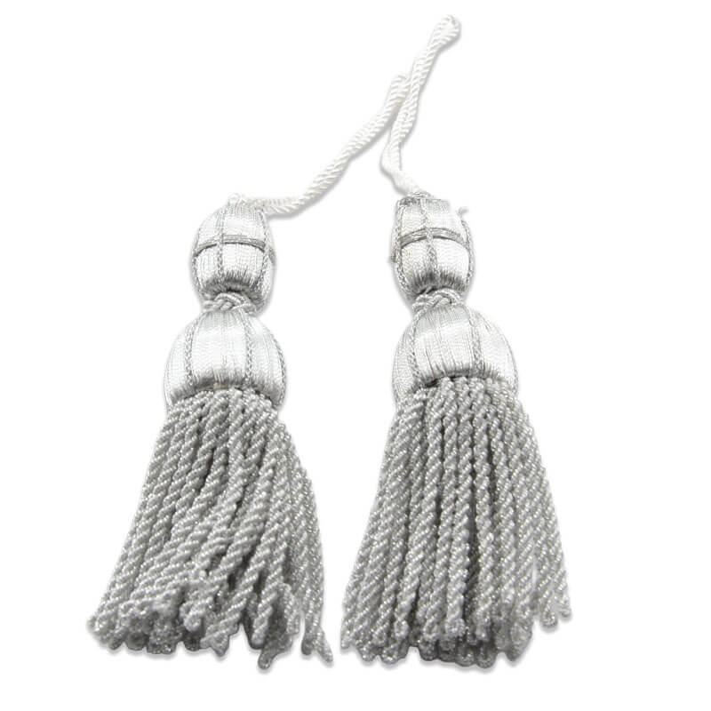 Borla de Hilo REC con 3 Maderas 9 cm Color Plata