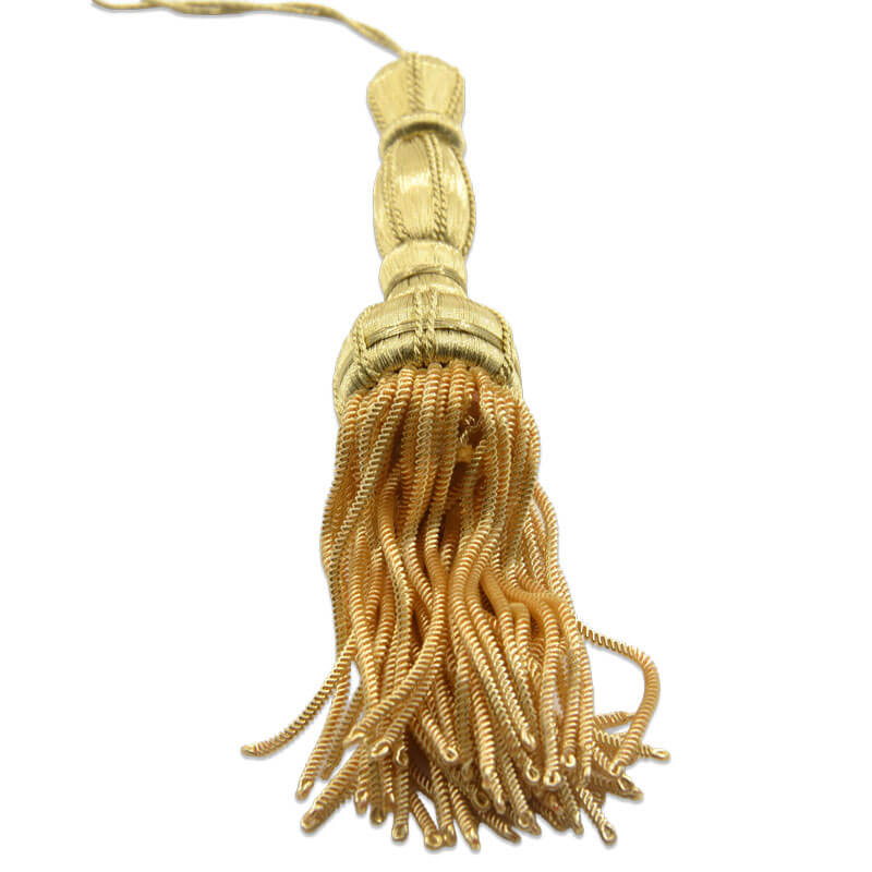 Borla alambrillo grande oro 16 cm para pasamanería