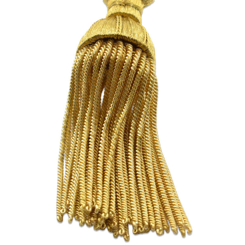 Borla grande oro para remates decorativos textiles