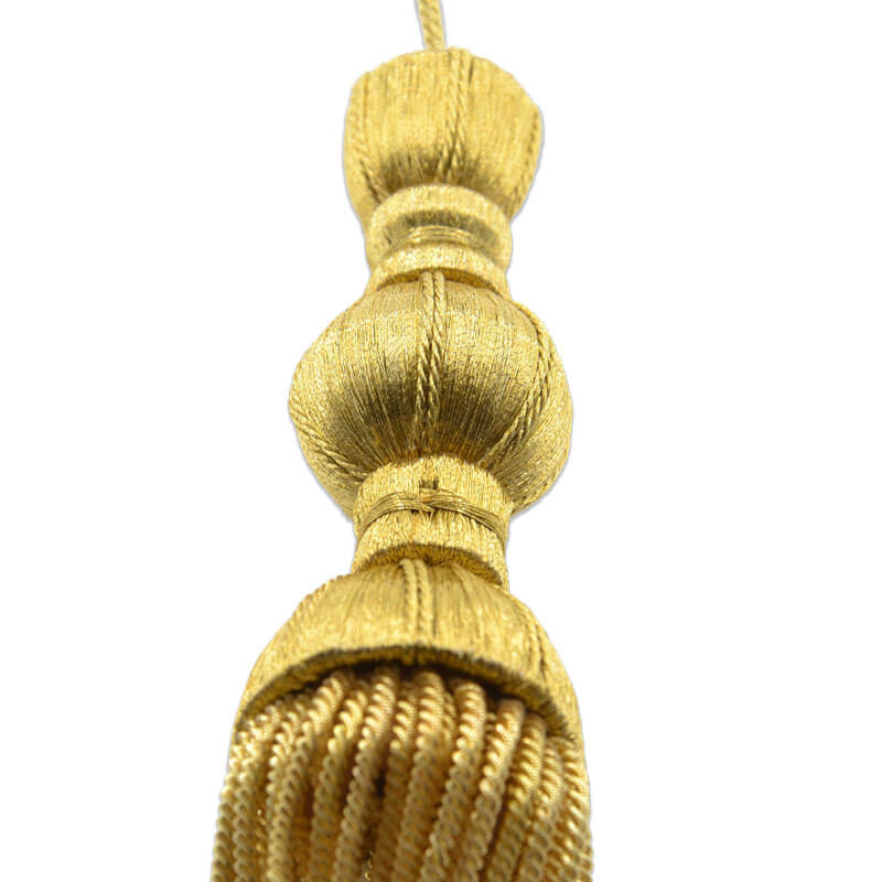 Borla oro 15 cm para decoración textil y trajes