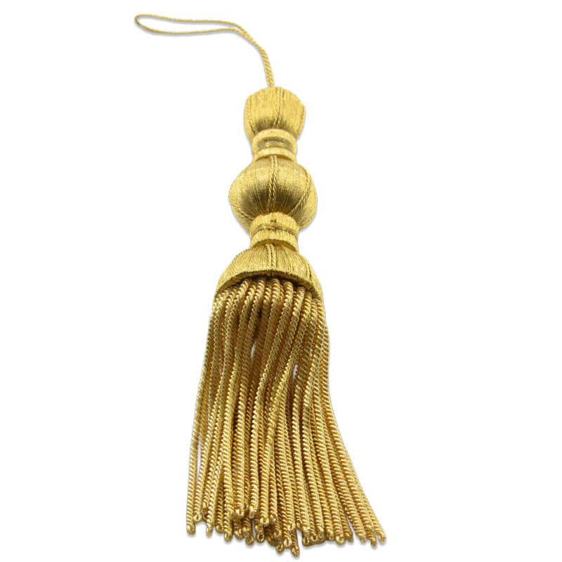 Flecos de borla oro con brillo para vestuario
