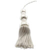 Borla decorativa plata con flecos metálicos 8,5 cm