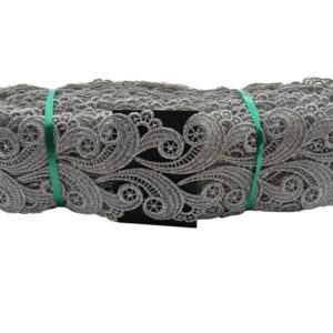 2645102434 puntilla bordada plateada decorativa