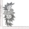 Aplique textil en plata vieja con diseño floral