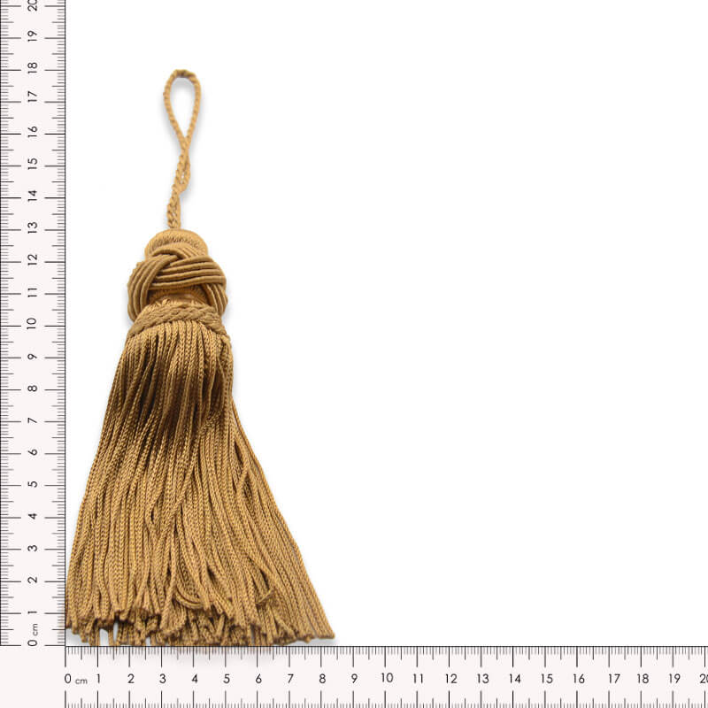 Borla de rayón de 13 cm en color oro