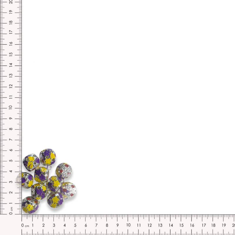 Cascabeles fantasía multicolor de 1,5 cm para confección