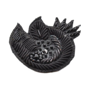 35641237 aplique bordado negro de 5 cm con relieve