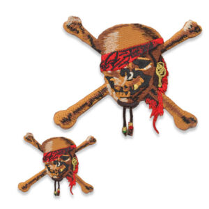 Aplique calavera estilo pirata disponible en 8 cm y 15 cm