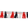 4929131 fleco decorativo con borlas rojo blanco negro