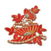 Aplique decorativo bordado con cristal en color rojo
