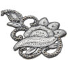 Aplique en plata con negro con pedrería decorativa