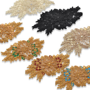 Detalle de aplique textil multicolor
