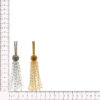 Borla con tiras de pedrería en oro para confección