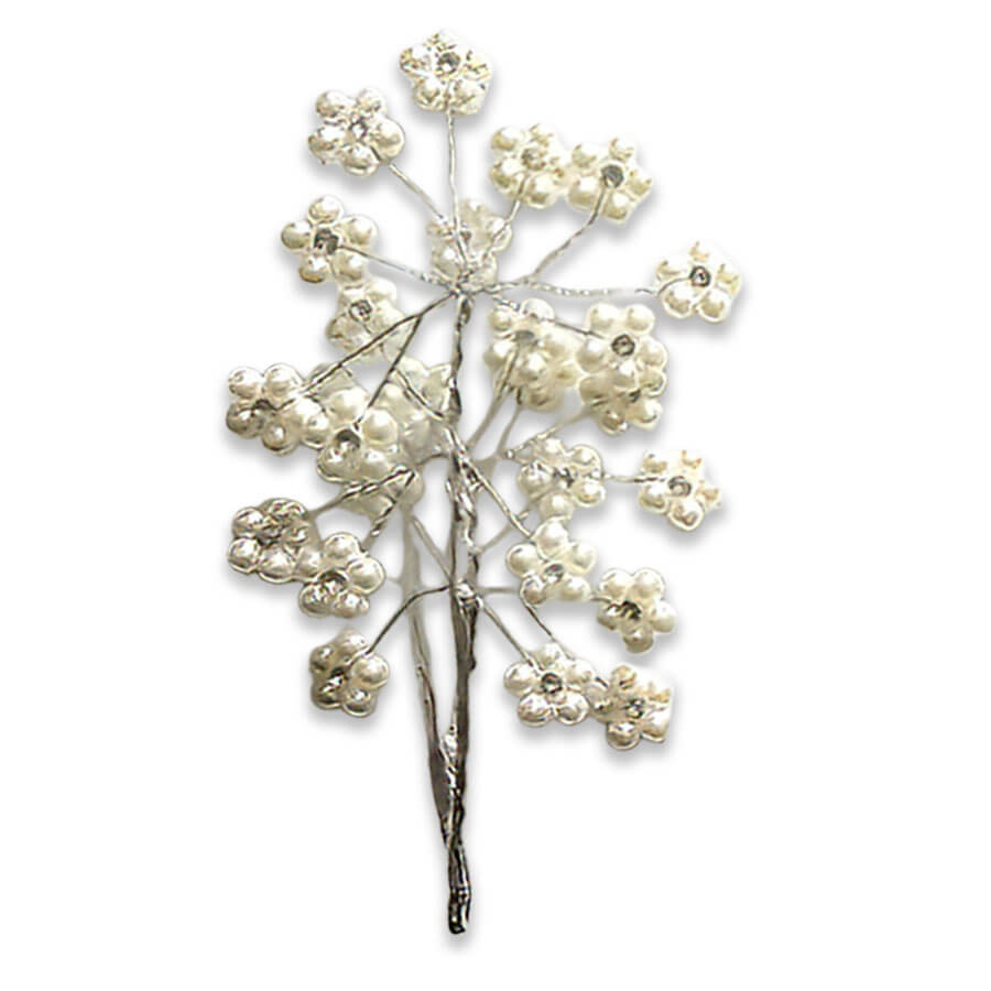 prendido decorativo blanco con perlas
