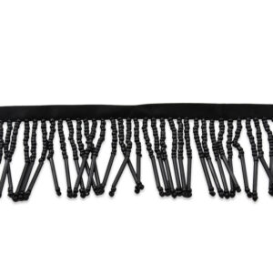 fleco de pedrería negro de 6,5 cm