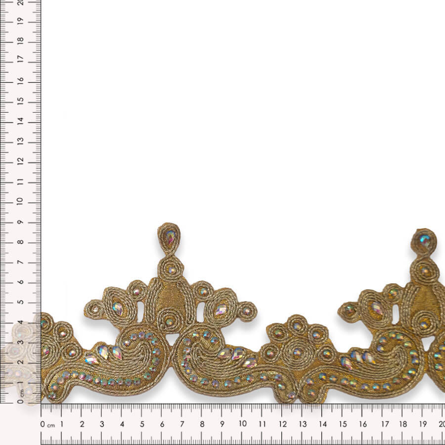 Pasamanería dorada ornamental de 9 cm