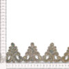 Pasamanería plateada ornamental de 6,5 cm