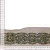 Galón pedrería plata y verde de 6 cm