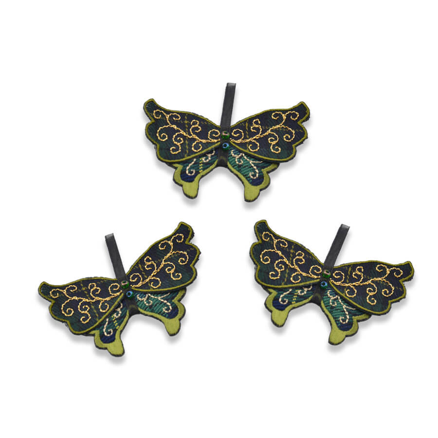 Parche termoadhesivo con forma de mariposa bordada