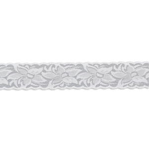 Puntilla blanca con diseño floral