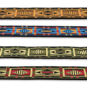 Pasamanería jacquard decorativa con hilo metalizado