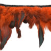 Fleco de plumas naranja y negro para vestuario