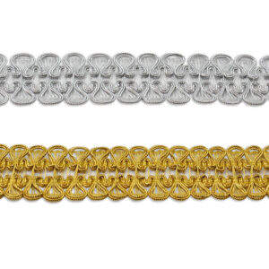 Cinta decorativa metalizada oro y plata