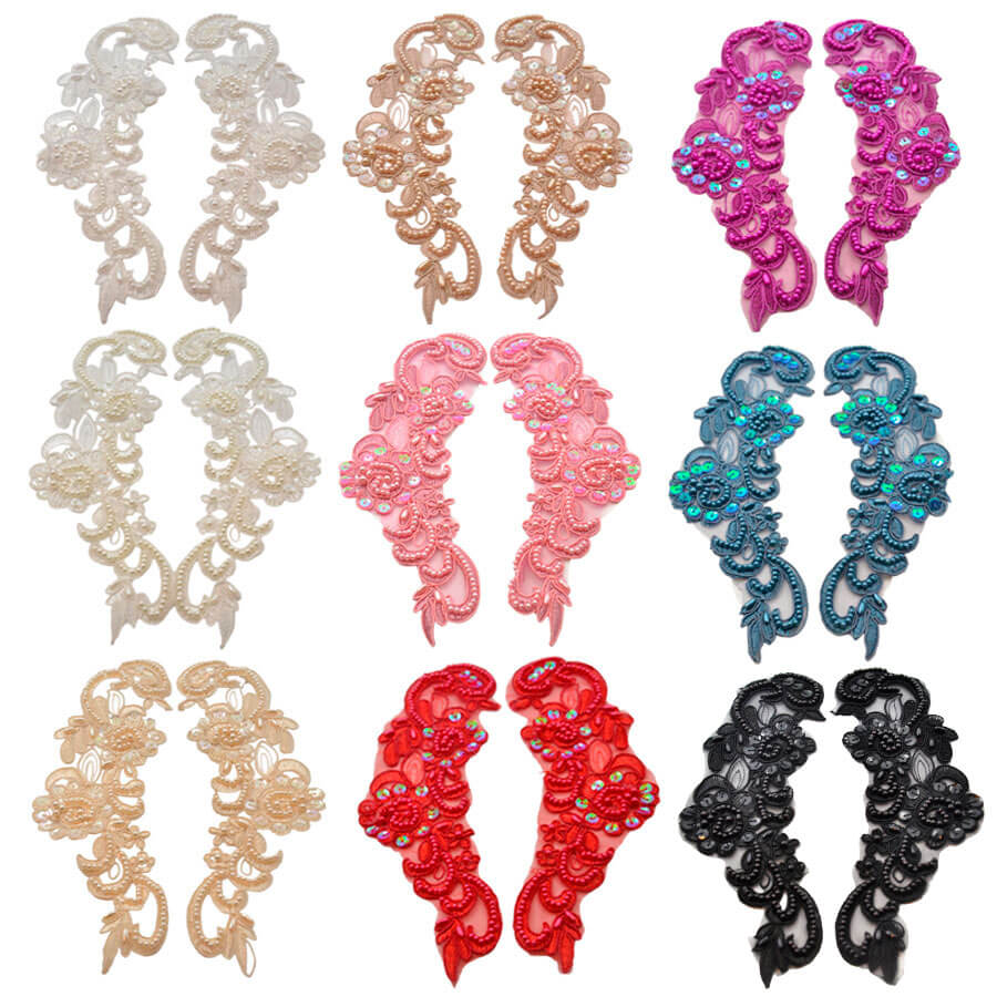 Aplique Juego Pareja Pedrería 19cm - varios colores