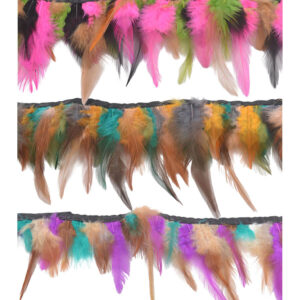 Galón de plumas multicolor de 15 cm para confección festiva