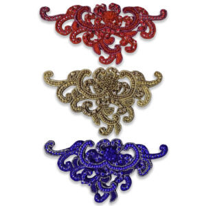 Bordado decorativo con cristales brillantes