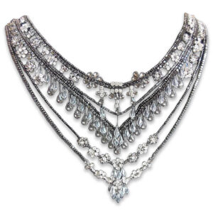 Cuello grande negro con pedrería para vestidos