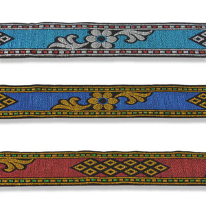 Pasamanería jacquard con detalles metalizados
