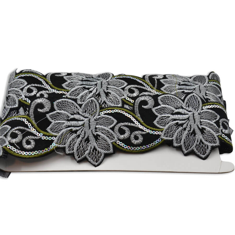 Tira Mixta Floral Bordada 6 cm (pieza 9m) - varios colores - Imagen 2
