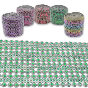 Pasamanería decorativa con cristales brillantes multicolor