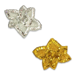 Aplique bordado plata con lentejuelas decorativas