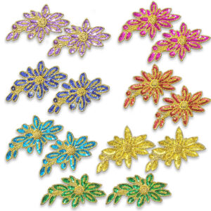 Aplique Flor Lentejuela Pareja - varios colores
